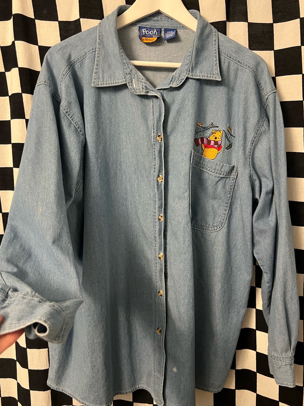 Vintage Disney Embroidered Winnie the Pooh Fall Denim Shirt